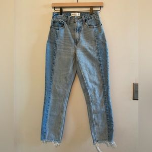 Abercrombie & Fitch Two Tone High Rise Mom Jean